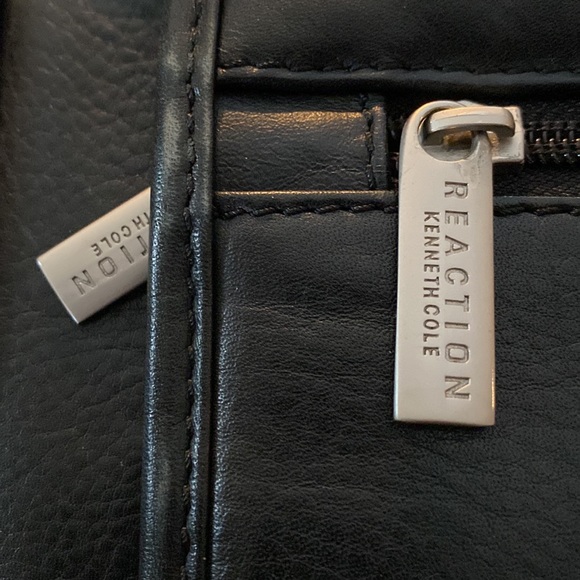 Kenneth Cole REACTION Black Leather Briefcase - Picture 12 of 15